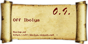 Off Ibolya névjegykártya